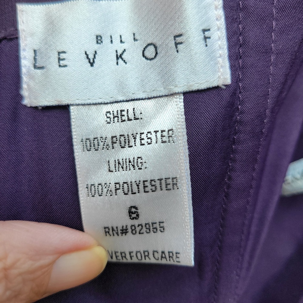 Bill Levkoff Maxi Dress Womens 6 Purple Excellent Chiffon Strapless Sweetheart - Picture 8 of 11